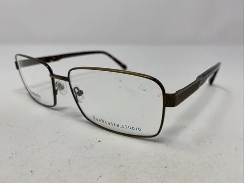 Van Heusen Studio S370 BRN 59-18-150 Brown Metal Full Rim Eyeglasses Frame &G43 2