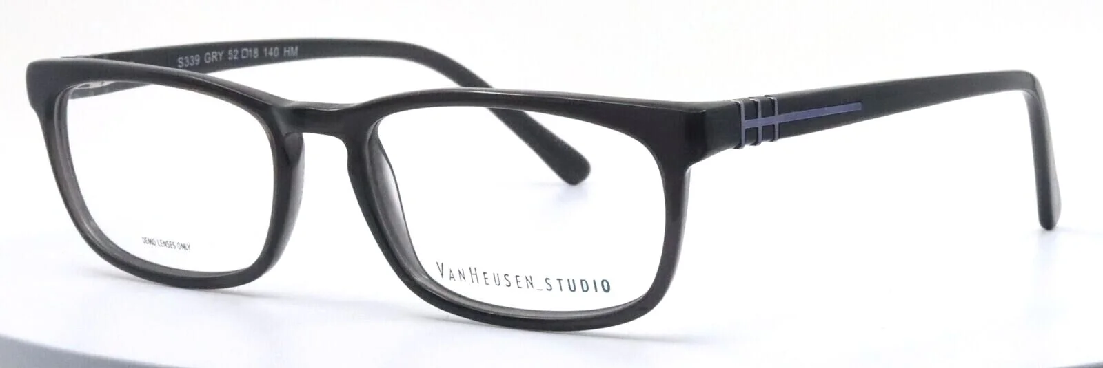 VAN HEUSEN_STUDIO S339 GRY Gray Rectangular Eyeglasses Frames 52-18-140