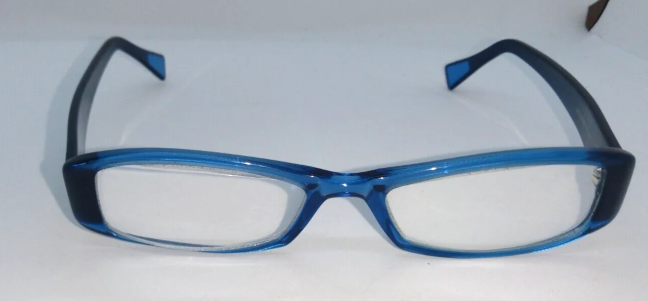 Vanni Occhiali V1598 A71 Eyeglass Frames Italy Blue & Black 50-17-140 Retro Look