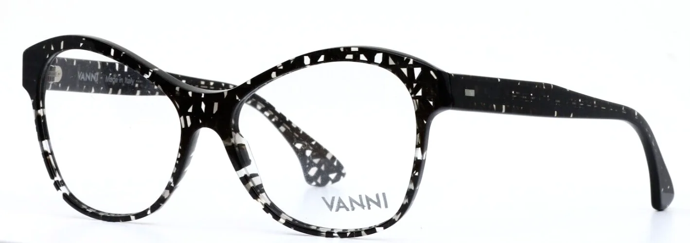 VANNI V1267 A10 Black/Clear Womens Cat Eye Full Rim Eyeglasses 54-16-140 B:44