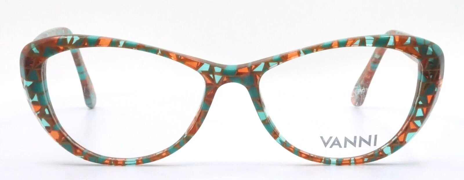 VANNI V1970 A30 Orange Turquoise Cat Eye Full Rim Womens Eyeglasses 51-16-140 2