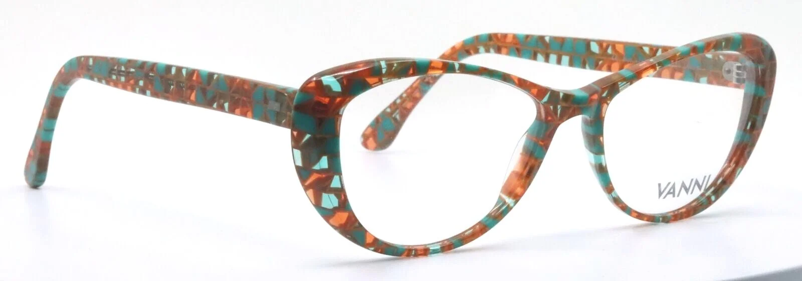 VANNI V1970 A30 Orange Turquoise Cat Eye Full Rim Womens Eyeglasses 51-16-140 3