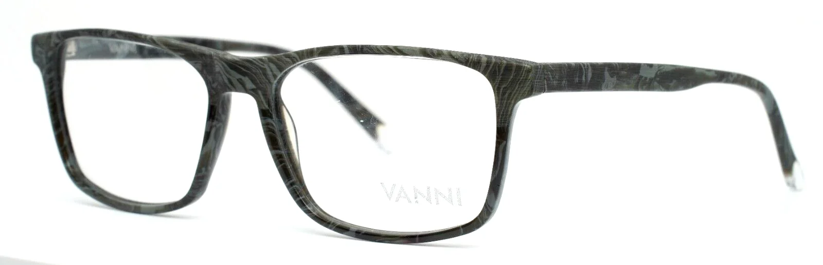 VANNI V3720 A81 Grey Marble Mens Rectangle Rimless Eyeglasses 55-17-140 B:38 1