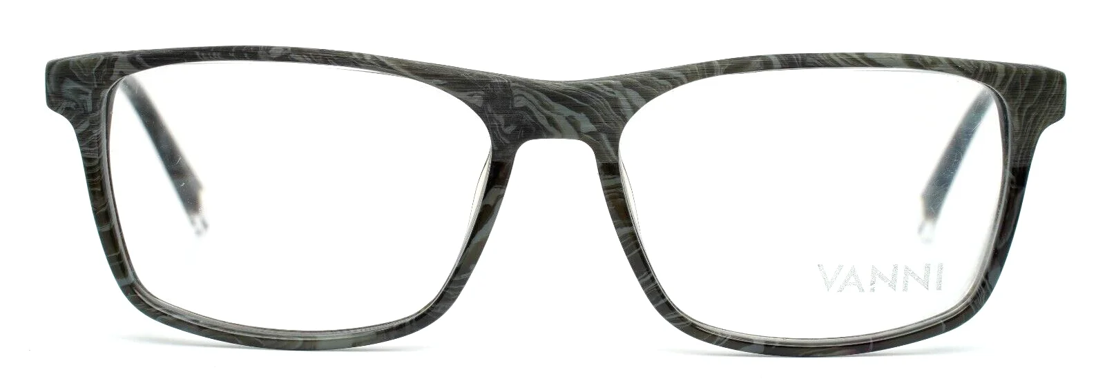 VANNI V3720 A81 Grey Marble Mens Rectangle Rimless Eyeglasses 55-17-140 B:38 2
