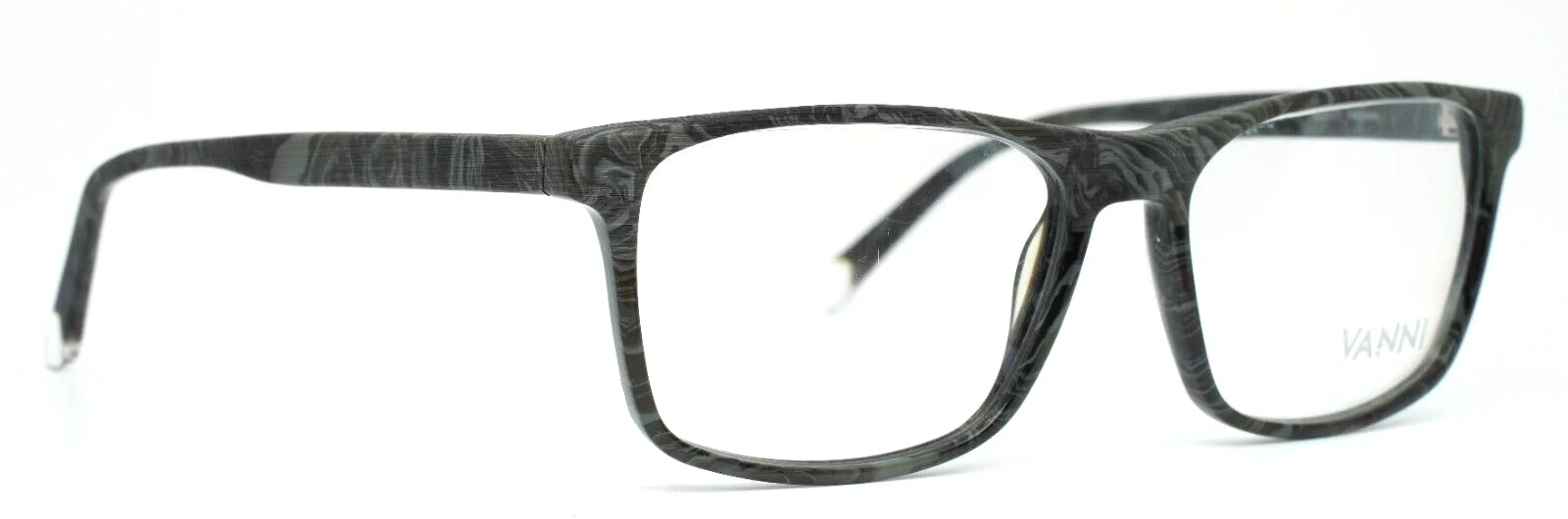 VANNI V3720 A81 Grey Marble Mens Rectangle Rimless Eyeglasses 55-17-140 B:38 3