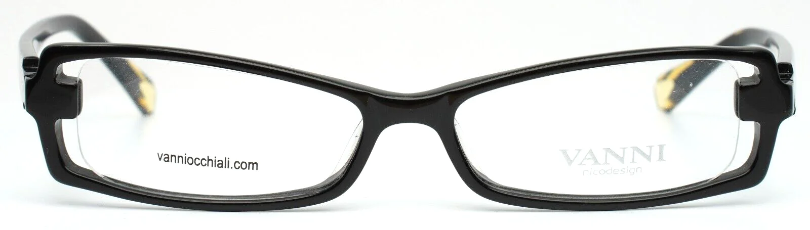 VANNI V7680 A191 Black Womens Rectangle Full Rim Eyeglasses 49-14-135 B:24 ITALY 2