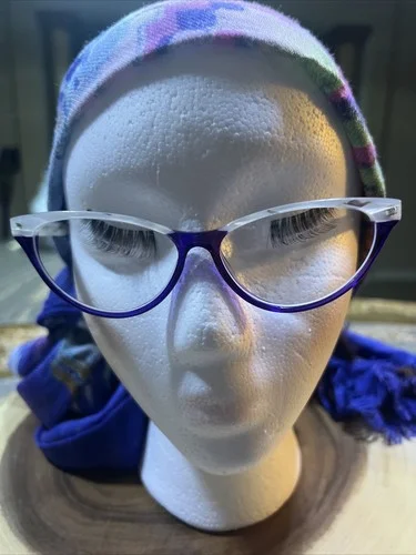 Vanni Women Eyeglasses Frames V3681 A250 White And Violet 53/14 Made In Italy 2