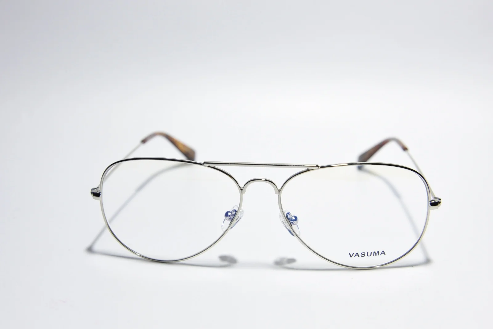 VASUMA SWEDISH EYEWEAR EGGEATER AVIATOR EYEGLASS FRAMES SILVER 58-14-140 NEW