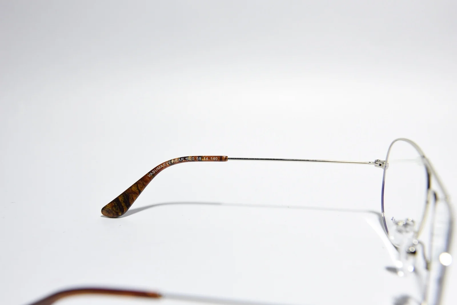 VASUMA SWEDISH EYEWEAR EGGEATER AVIATOR EYEGLASS FRAMES SILVER 58-14-140 NEW 4