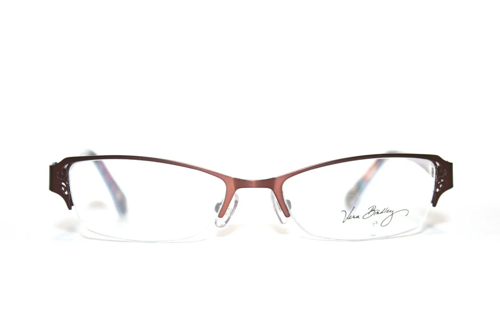 VERA BRADLEY BROOKLYN SUZANY BROWN SEMI RIMLESS EYEGLASSES RX GIRLS 49-17-130 2