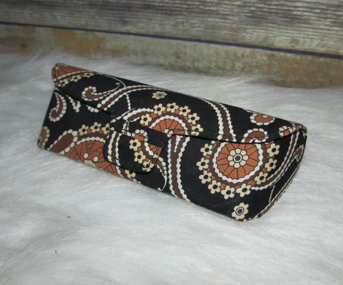 Vera Bradley Brown Paisley Eye Glass Readers Case Kensington NEW 3