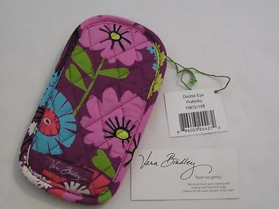 Vera Bradley Double Eye Eyeglass Case Purple Floral Quilted 2