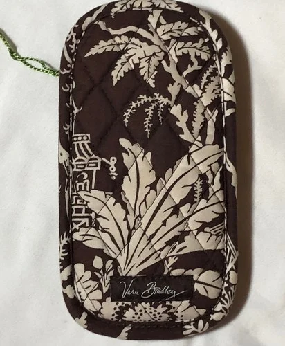 Vera Bradley Eyeglass Case Imperial Toile Brown Soft Quilt Open Top 2