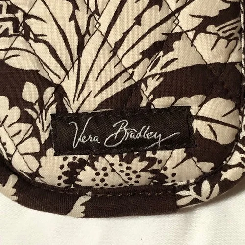 Vera Bradley Eyeglass Case Imperial Toile Brown Soft Quilt Open Top 3