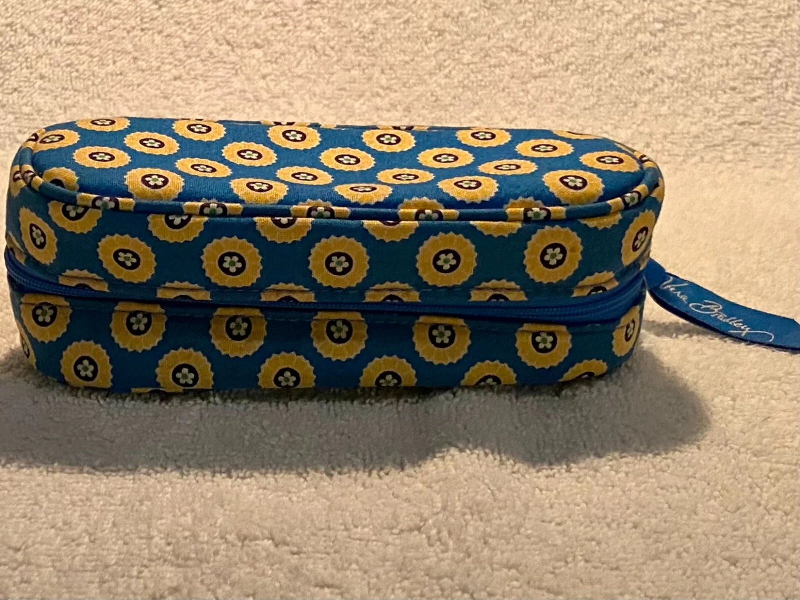 Vera Bradley eyeglass case Riviera pattern blue soft zip around 2008 3