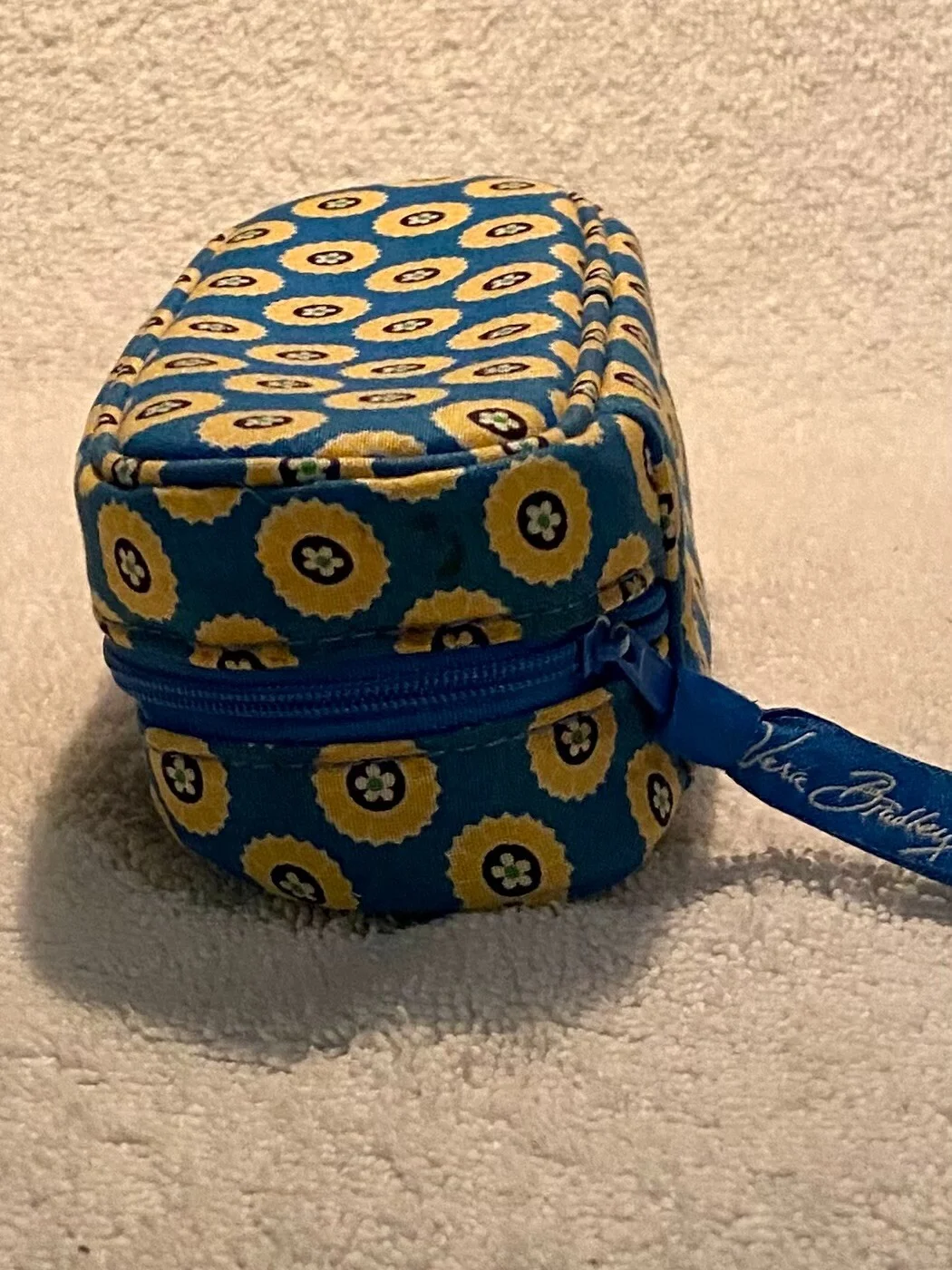 Vera Bradley eyeglass case Riviera pattern blue soft zip around 2008 4