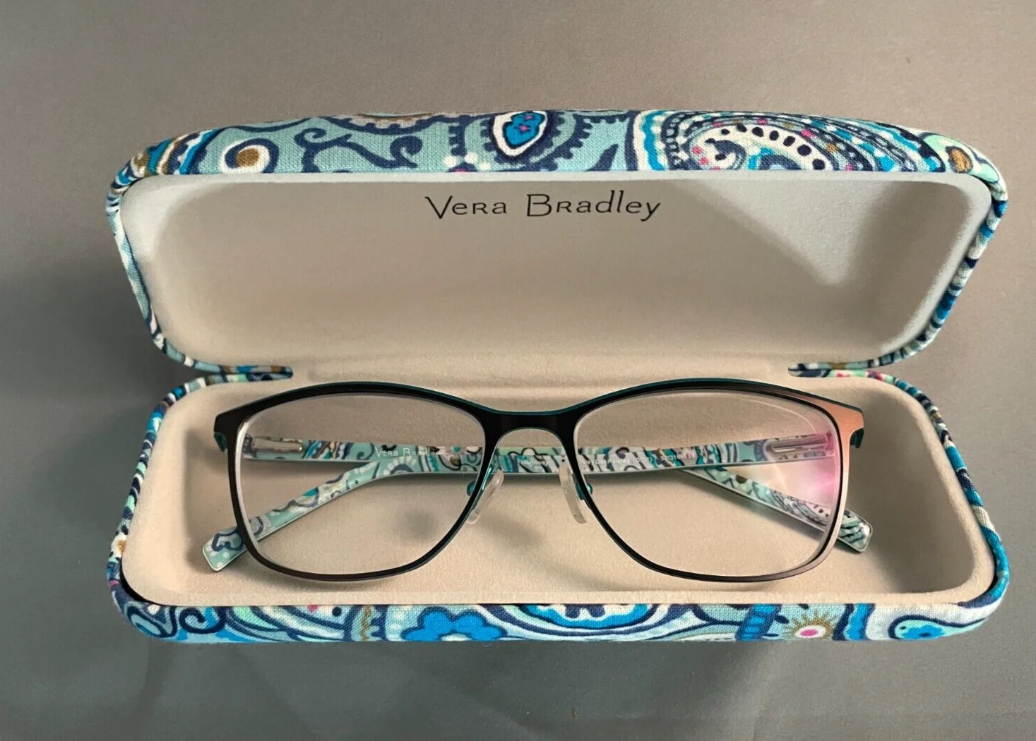 Vera Bradley Eyeglass Frames - Daisy Dot Paisley 52016-135 Metal Frame Hard Case 2