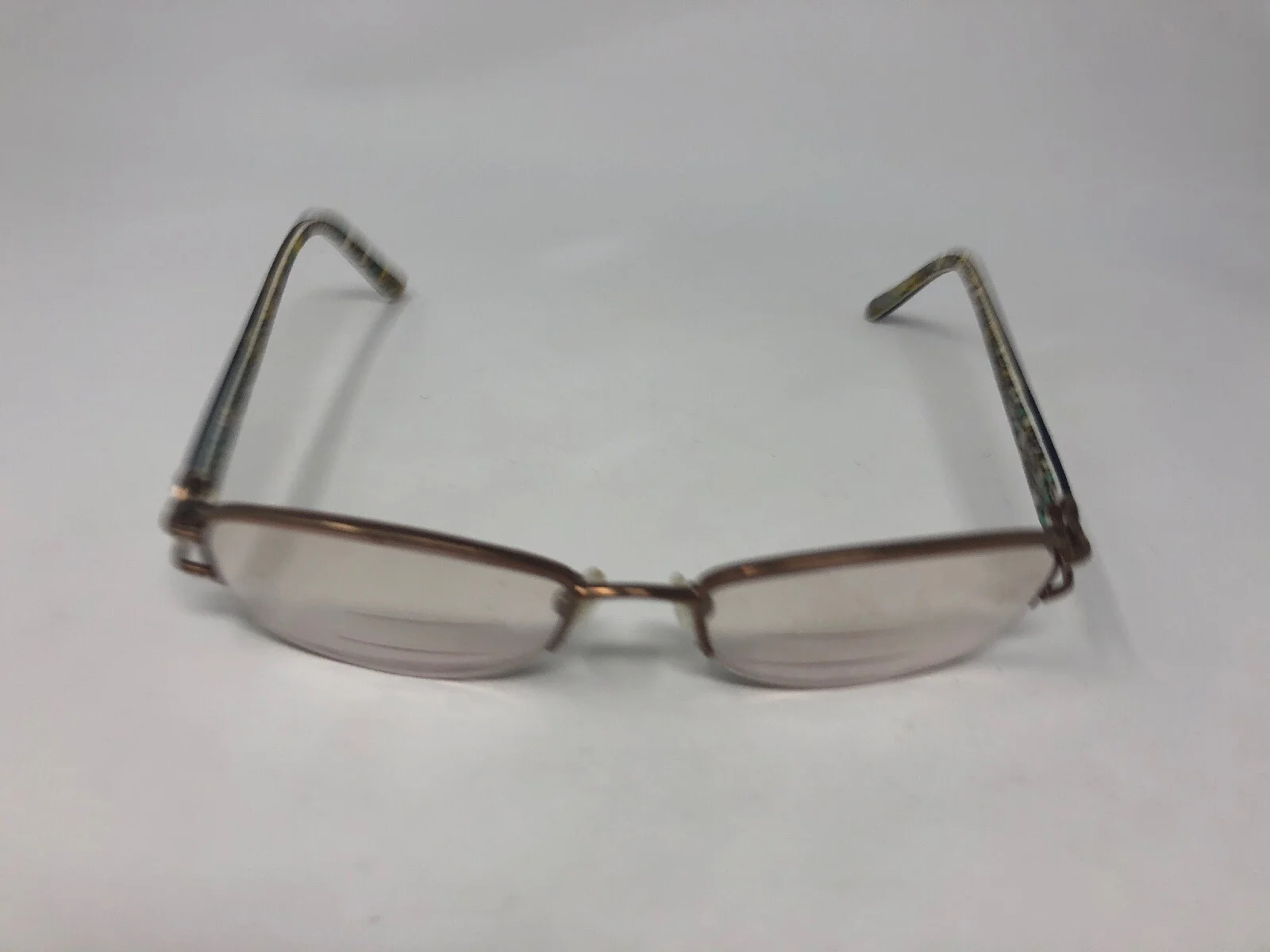 VERA BRADLEY Eyeglasses Frame Half Rimless Petite 52-18-135 Brown/Green PC98 3