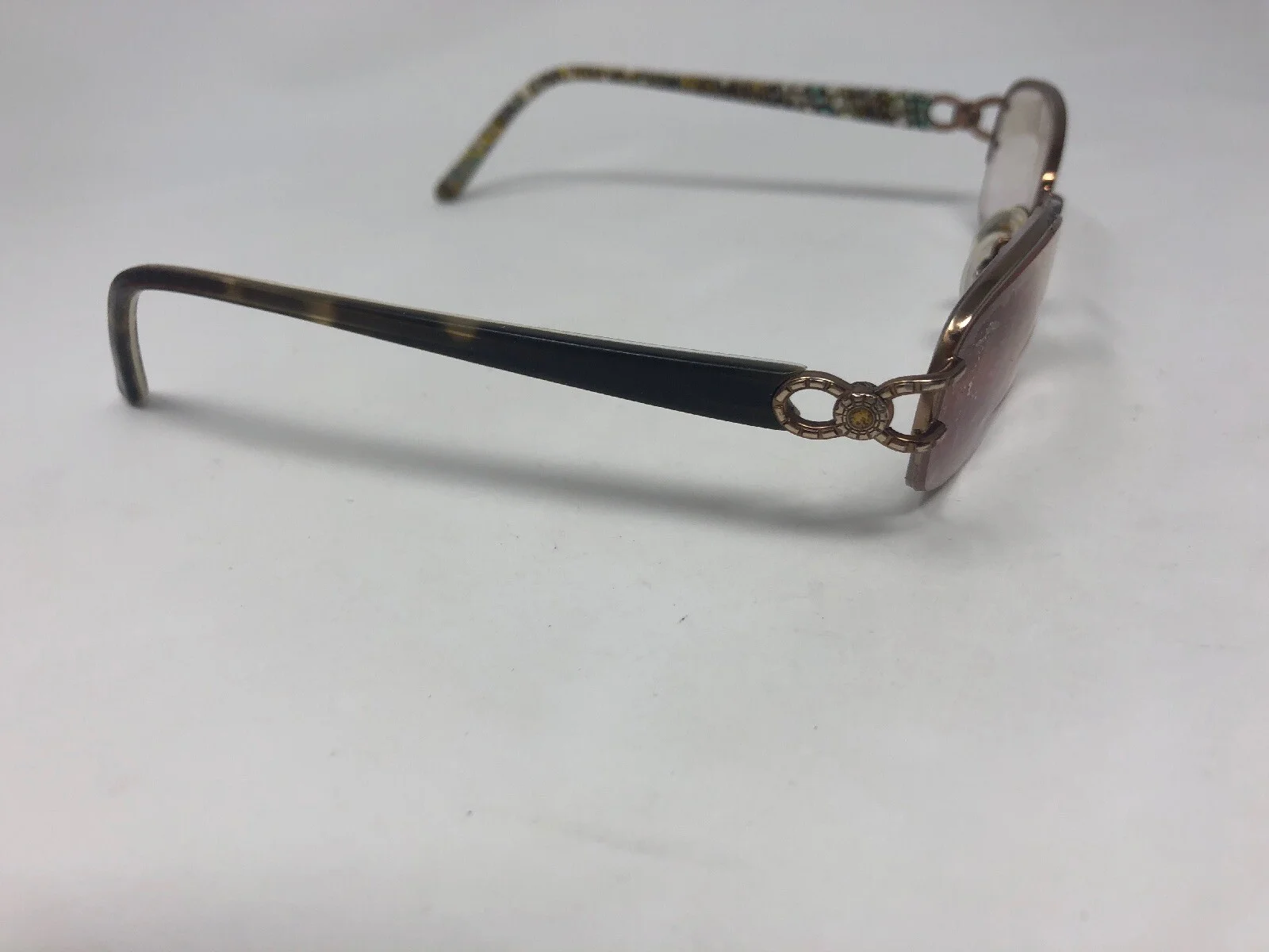 VERA BRADLEY Eyeglasses Frame Half Rimless Petite 52-18-135 Brown/Green PC98 4