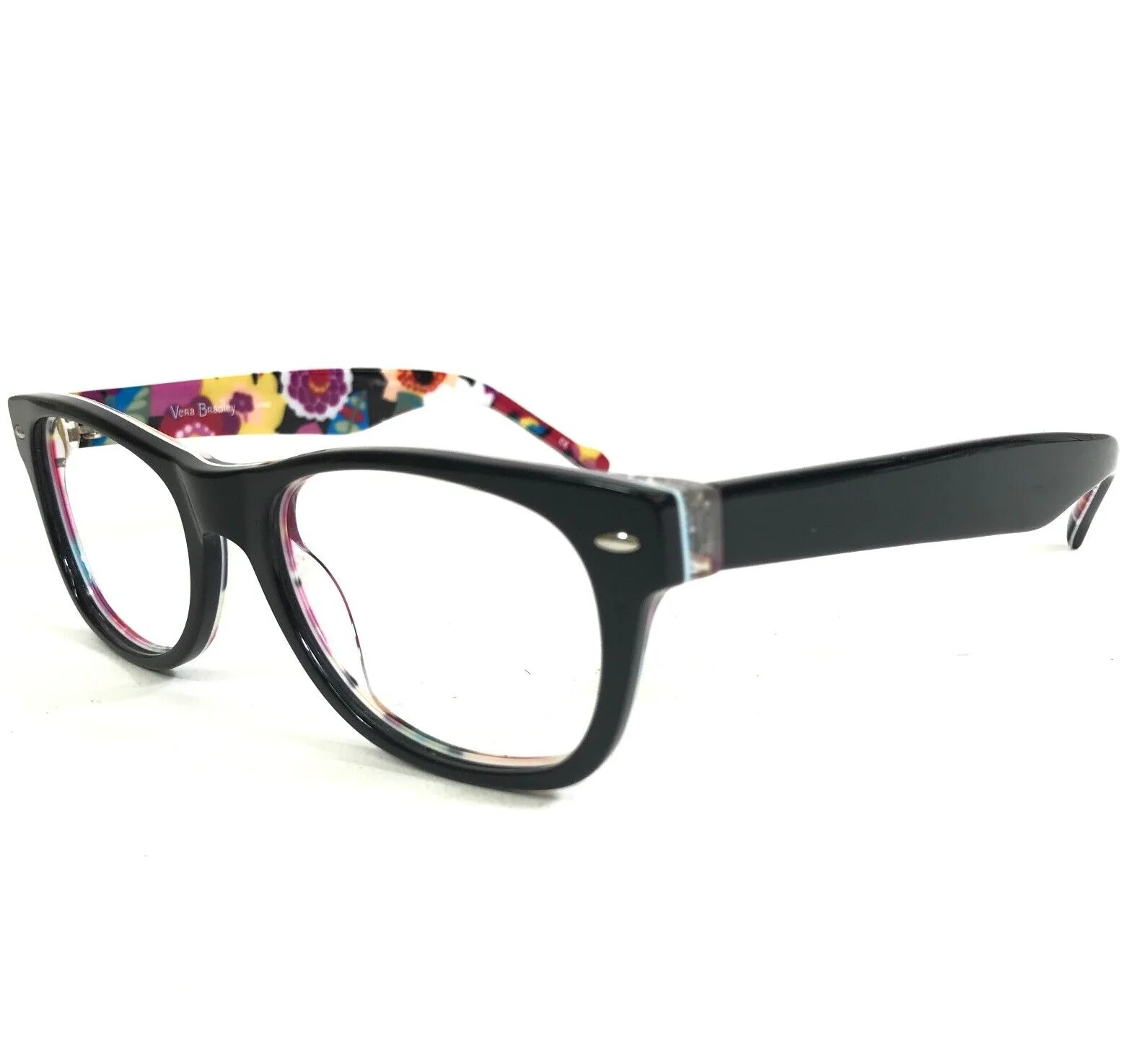 Vera Bradley Eyeglasses Frames Leigh CS VA VA BLOOM VVB Black Pink 51-18-145