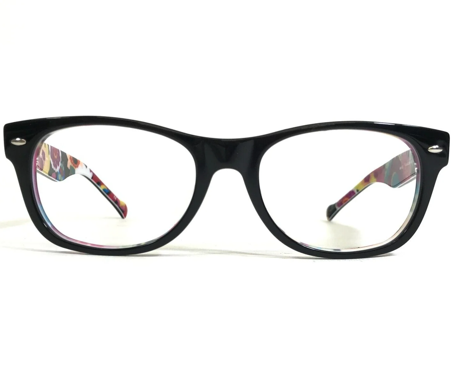 Vera Bradley Eyeglasses Frames Leigh CS VA VA BLOOM VVB Black Pink 51-18-145 2