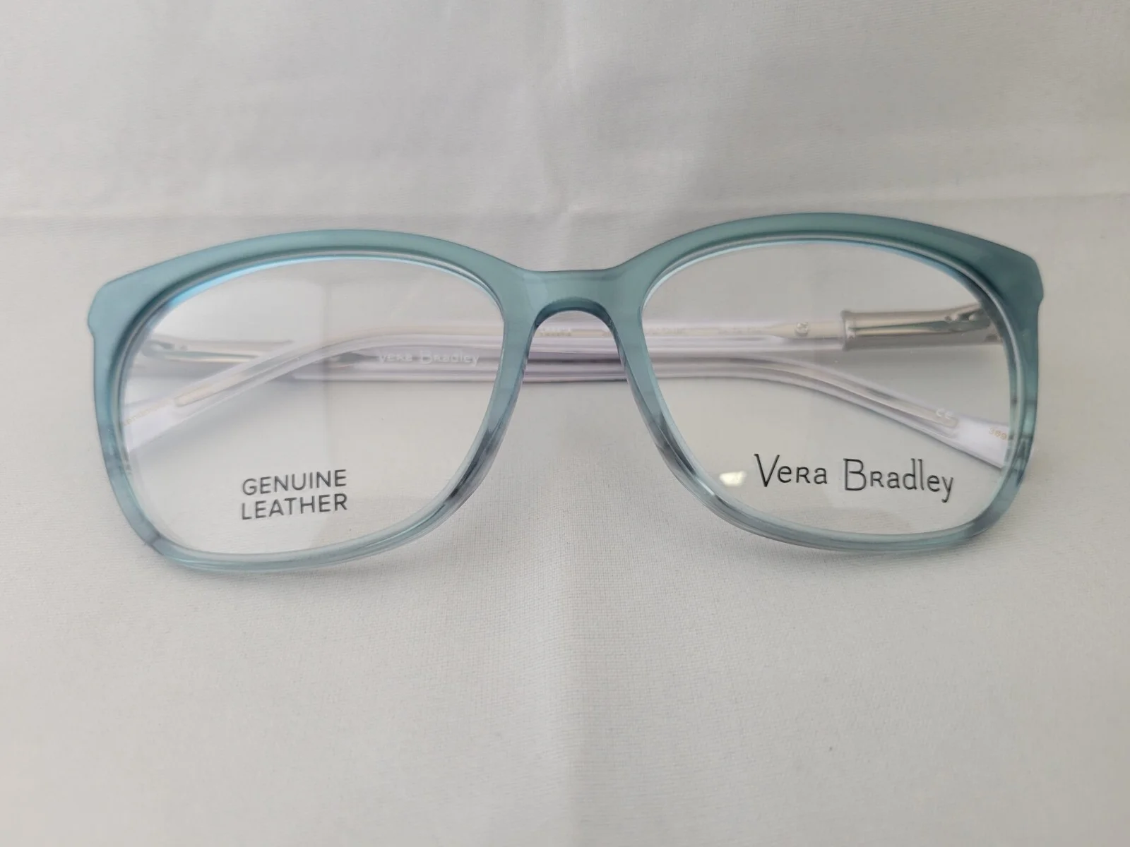 Vera Bradley Geniune Leather Leesha Teal Eyeglasses Frames 53-16-135 2