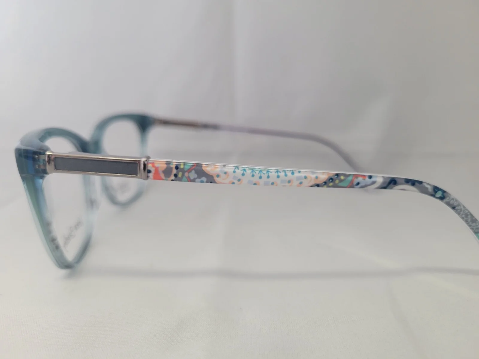 Vera Bradley Geniune Leather Leesha Teal Eyeglasses Frames 53-16-135 3