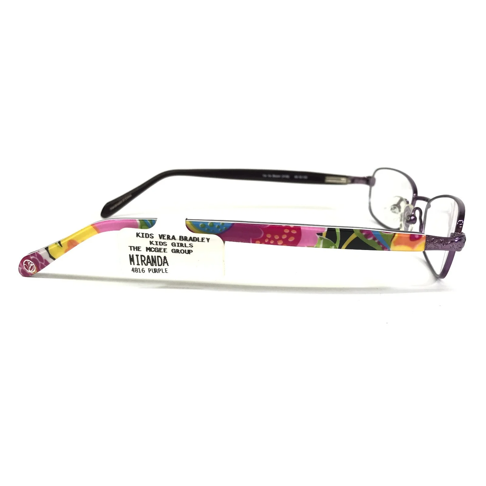 Vera Bradley Girls Eyeglasses Frames Miranda Va Va Bloom VVB Purple 48-16-130 4