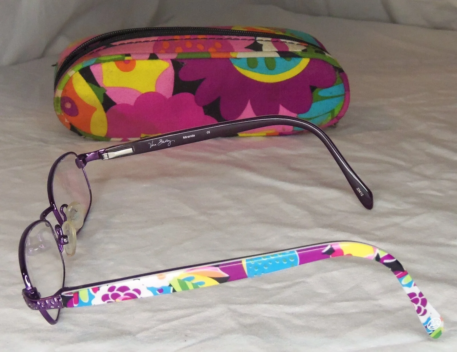 Vera Bradley Glasses Miranda Va Va Bloom (VVB) Purple Rectangle Frame 48-16-130