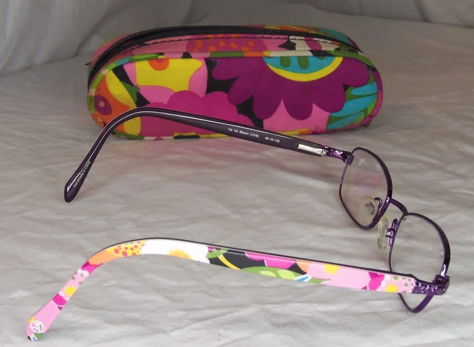 Vera Bradley Glasses Miranda Va Va Bloom (VVB) Purple Rectangle Frame 48-16-130 2