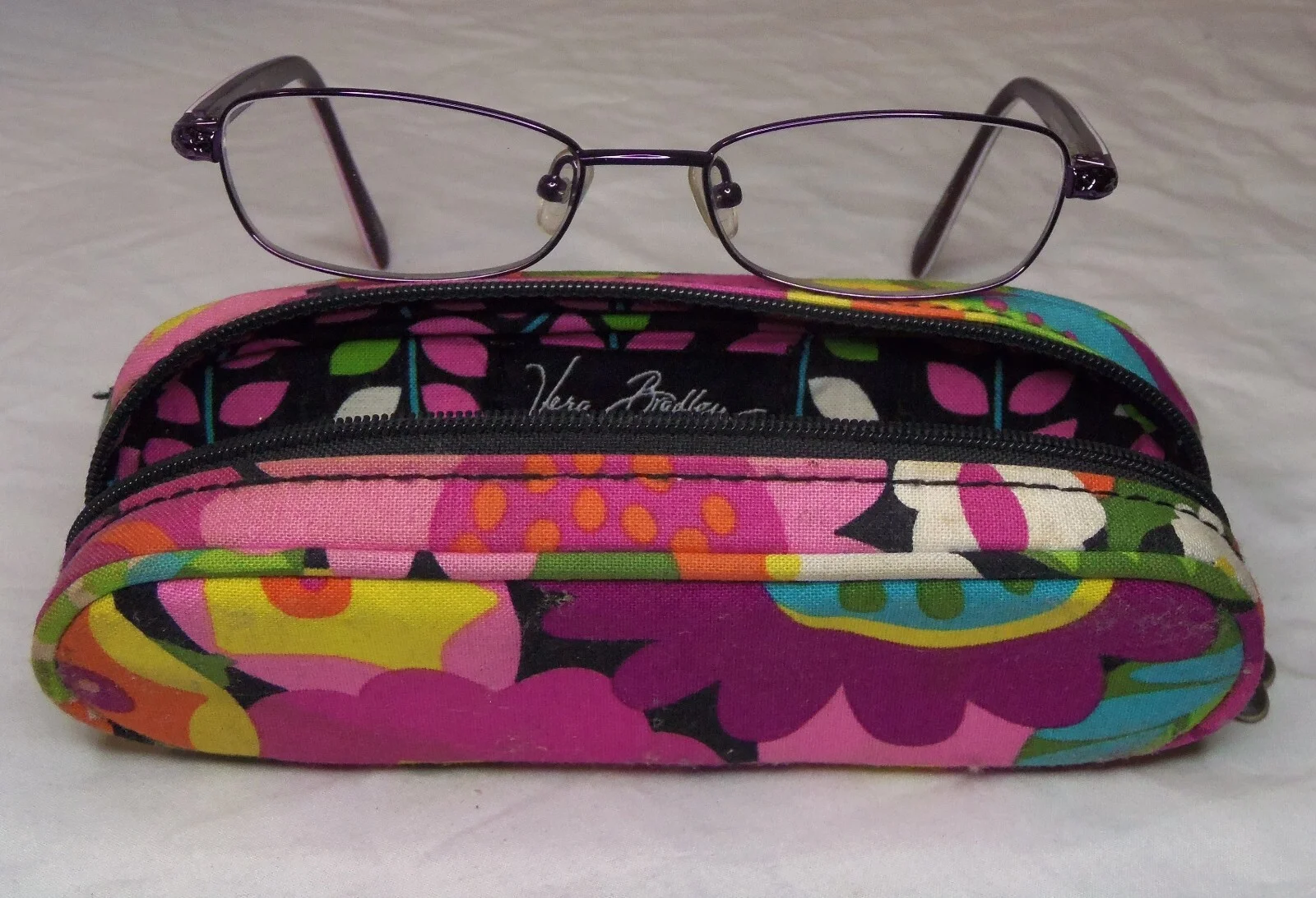Vera Bradley Glasses Miranda Va Va Bloom (VVB) Purple Rectangle Frame 48-16-130 4