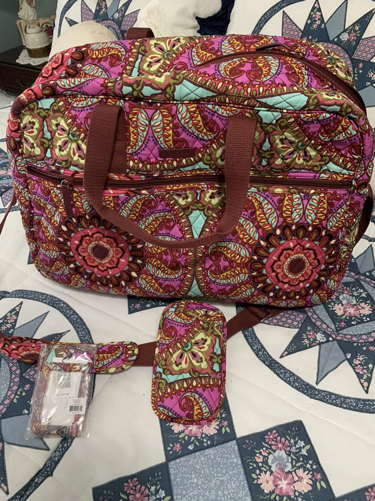 Vera Bradley Grand Traveler Carry-on Overnight Bag, Dbl Eyeglass Case & Luggage