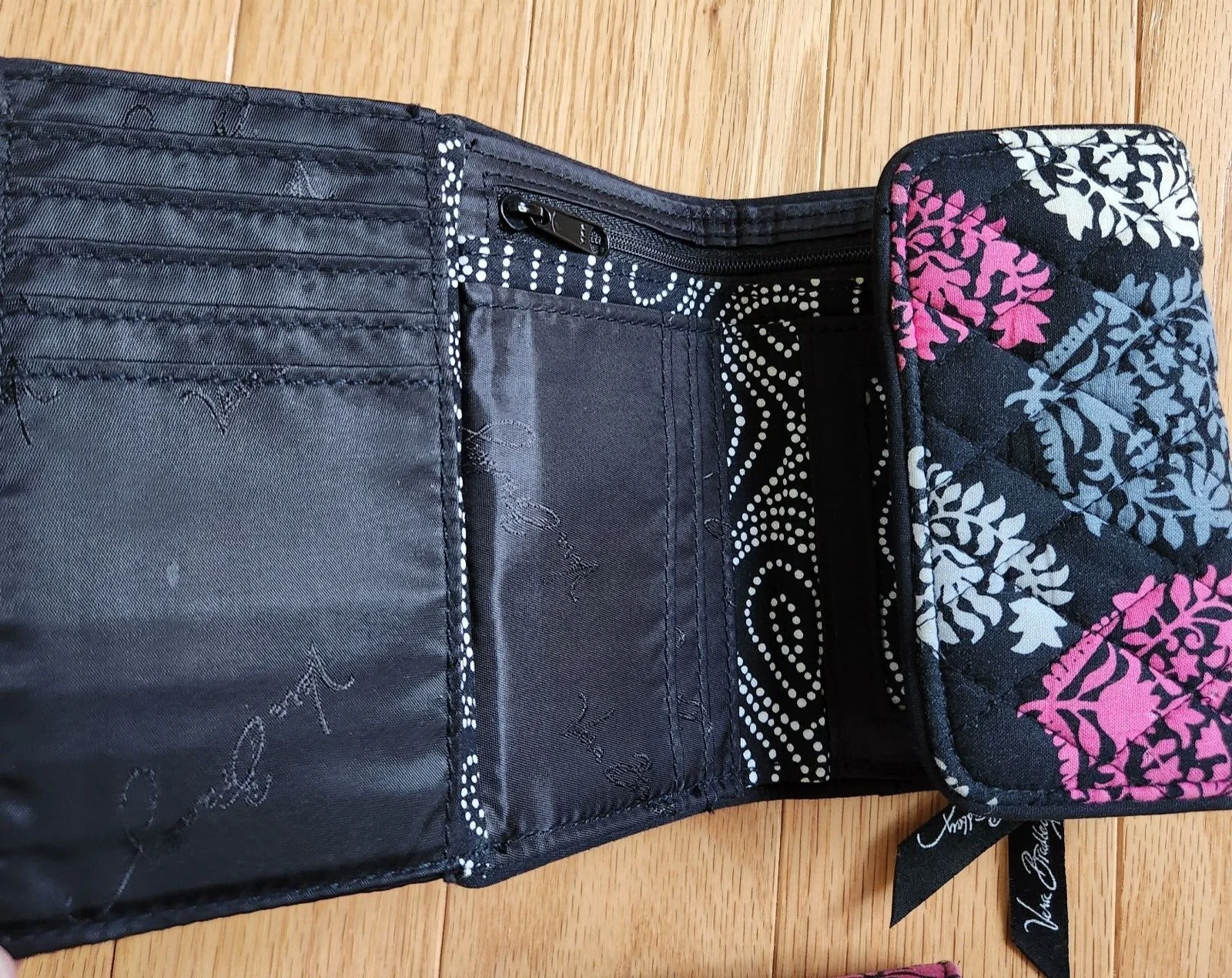 Vera Bradley Northern Lights Pink Gray Black Quilt Eyeglass Case + 4 fold wallet 4