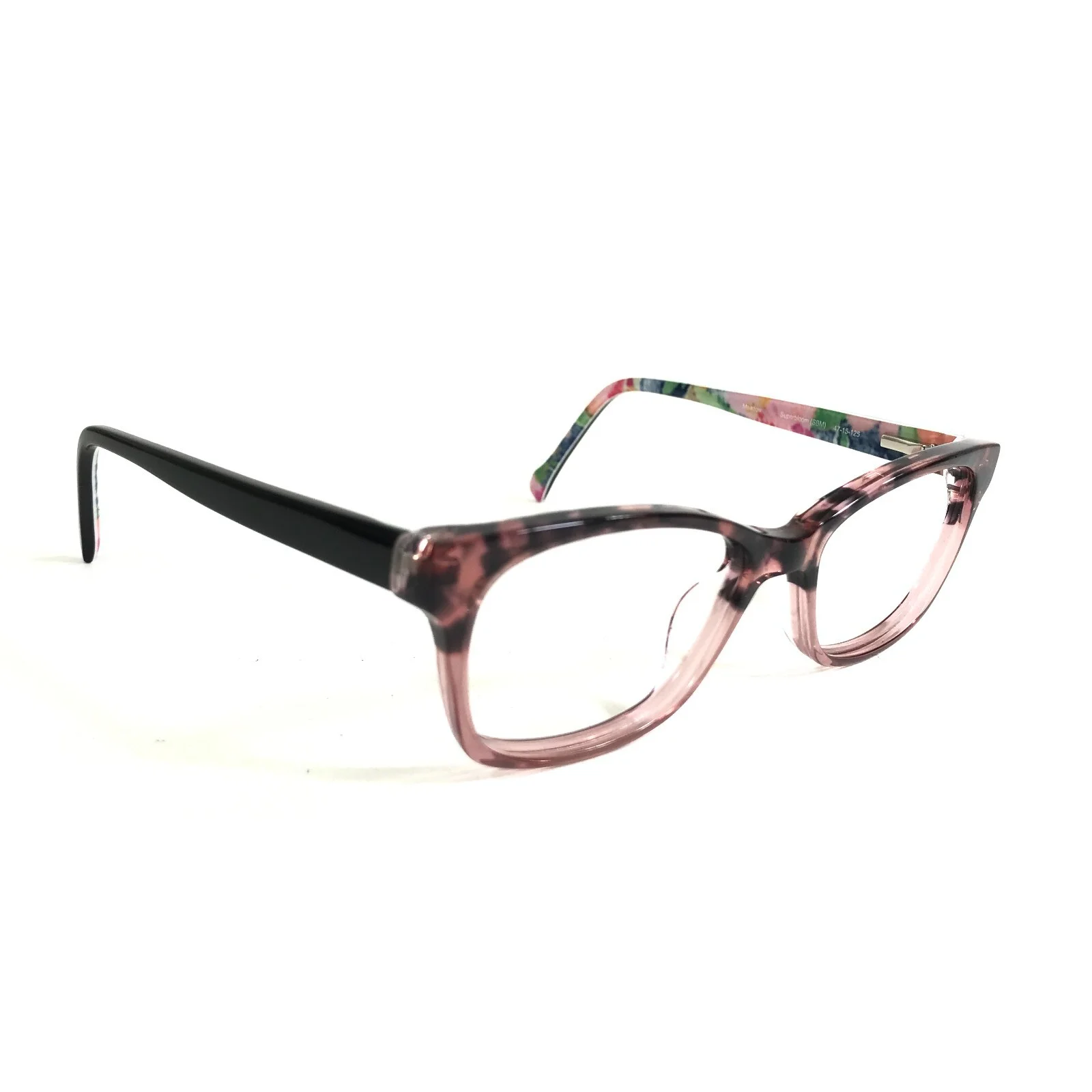 Vera Bradley Petite Eyeglasses Frames Meadow Superbloom SBM Black Pink 47-15-125 2