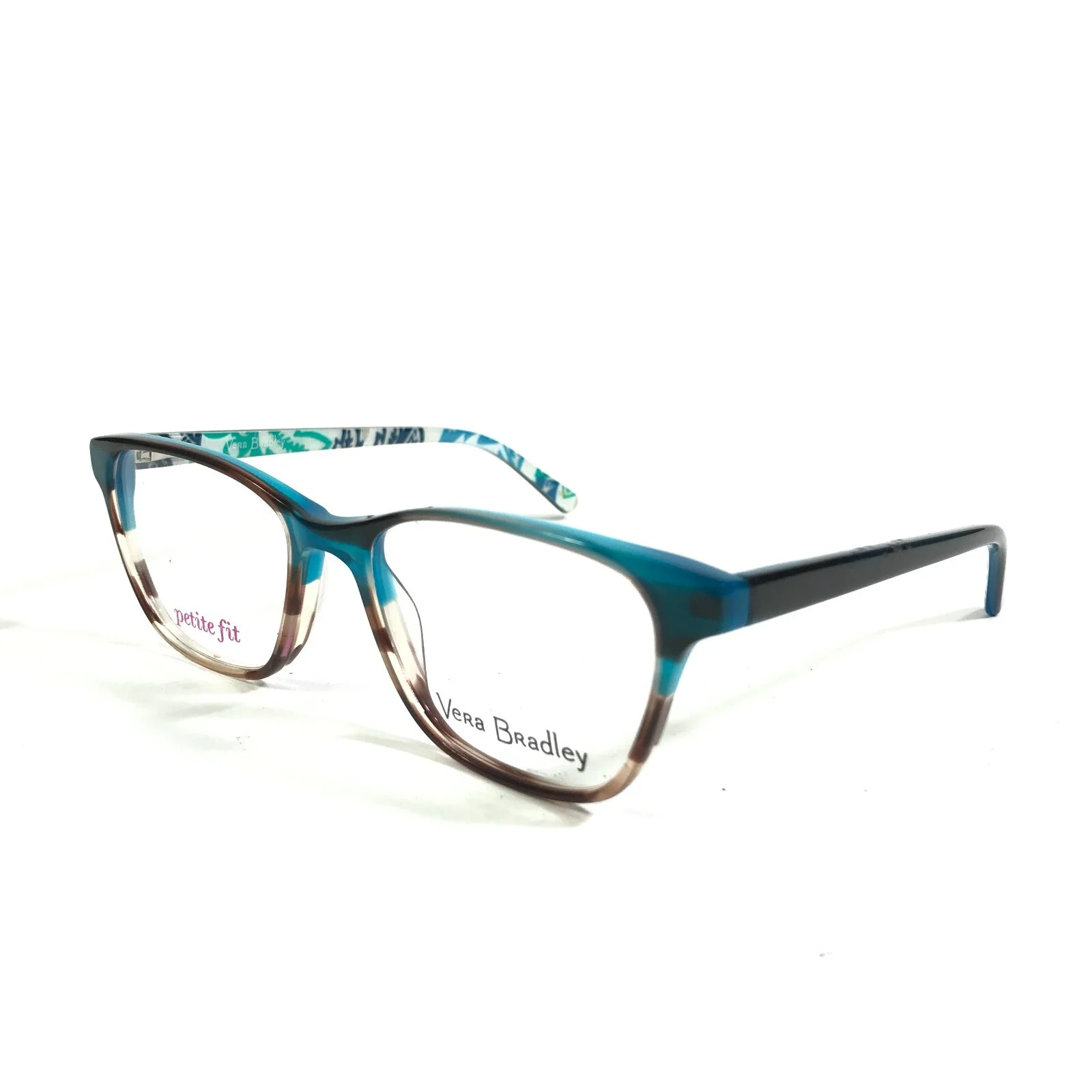 Vera Bradley Petite Fit Frames Denise Santiago SGO Black Brown Blue 50-16-135 4