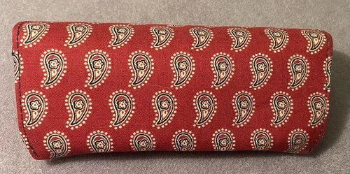 VERA BRADLEY Petite Red Bandana Paisley Eyeglass Case Rare NWT $24 2