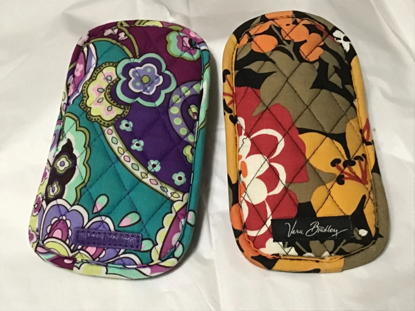 Vera Bradley quilted double eyeglasses case, lot of 2