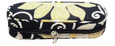 Vera Bradley Soft Zippered Eyeglass Case in Yellow Black Bird 6