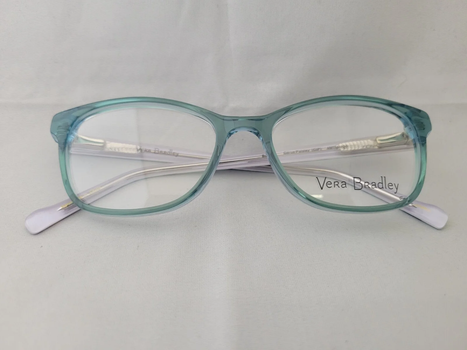 Vera Bradley Suki Citrus Paisley Light Blue Eyeglasses Frames 49-16-135 2