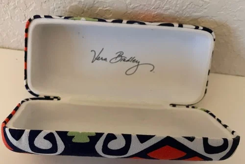 Vera Bradley Sun Valley Eyeglass Sunglasses Hard Clamshell Case Felt Lined Deep 2