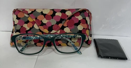 Vera Bradley VB Diana eyeglasses full rim frames blue/ turquoise 49-16-130 case