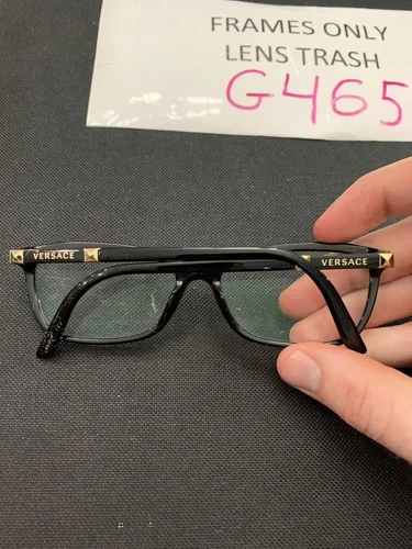 Versace Eyeglasses Frames MOD.3186 GB1 Black Gold Studded Cat Eye 54-16-140 EUC 3
