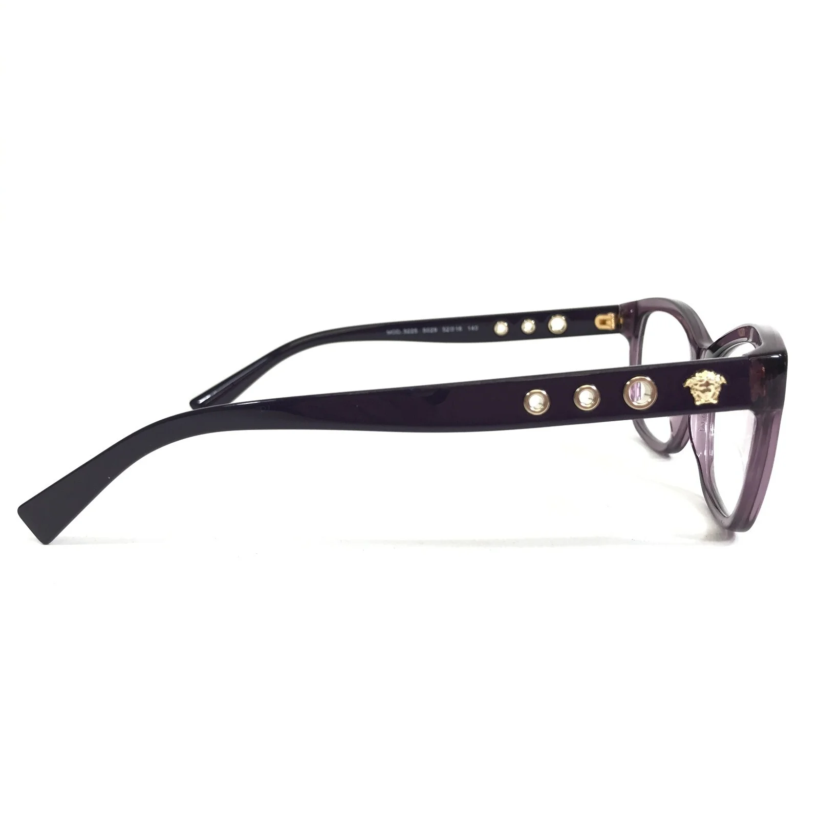 Versace Eyeglasses Frames MOD.3225 5029 Clear Purple Gold Cat Eye 52-16-140 4