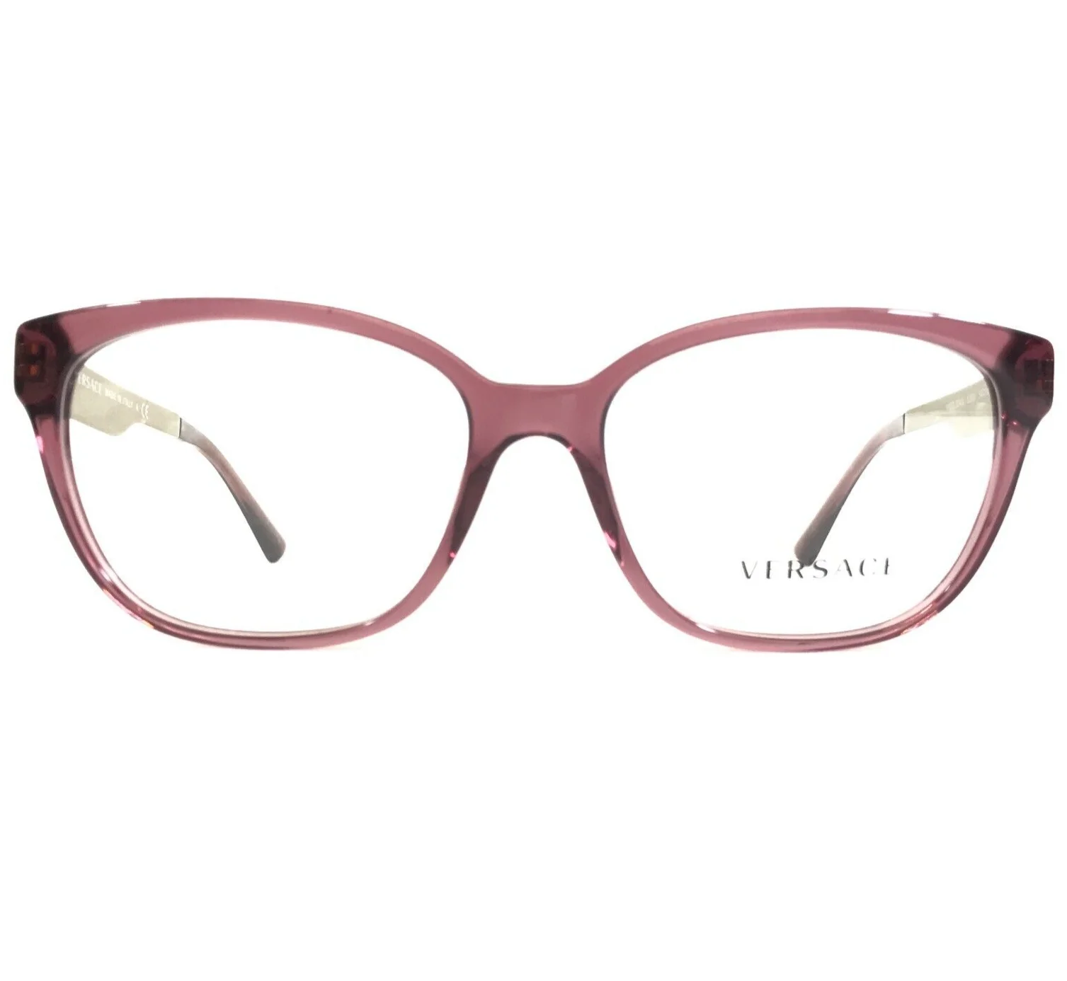 Versace Eyeglasses Frames MOD.3240 5209 Clear Purple Gold Cat Eye 54-16-140