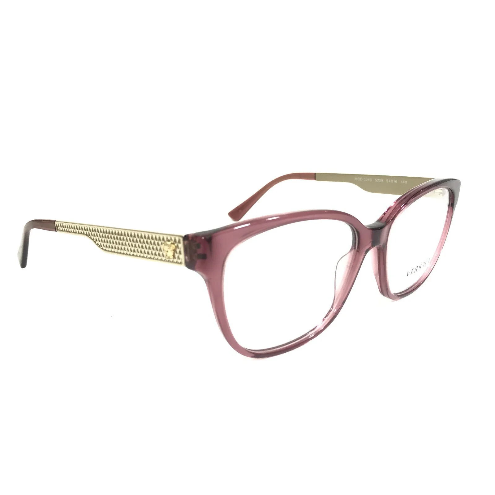 Versace Eyeglasses Frames MOD.3240 5209 Clear Purple Gold Cat Eye 54-16-140 2