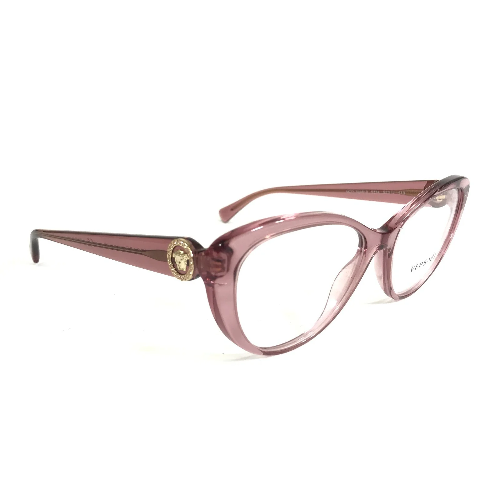 Versace Eyeglasses Frames MOD.3246-B 5234 Pink Clear Cat Eye Full Rim 52-17-140 2