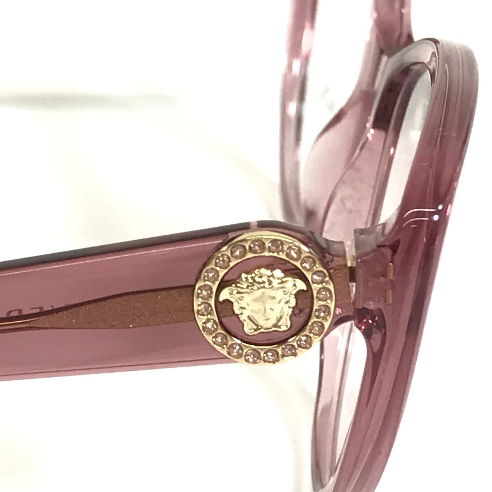 Versace Eyeglasses Frames MOD.3246-B 5234 Pink Clear Cat Eye Full Rim 52-17-140 4
