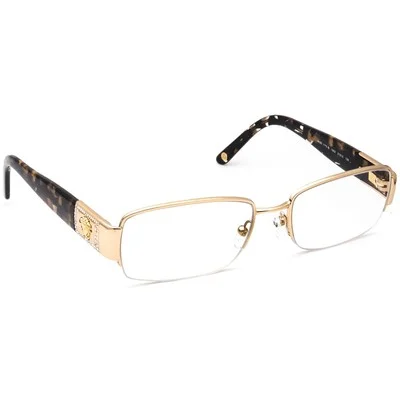 Versace Eyeglasses MOD.1175-B 1002 Gold Half Rim Frame Italy 51[]17 135 Crystals