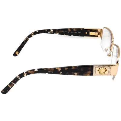 Versace Eyeglasses MOD.1175-B 1002 Gold Half Rim Frame Italy 51[]17 135 Crystals 4
