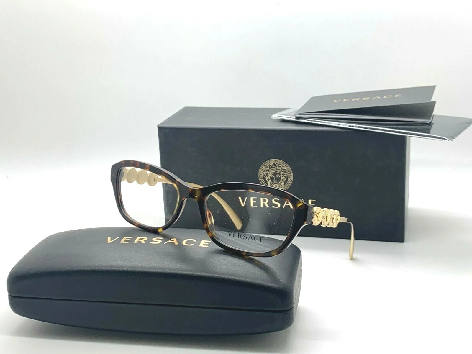 Versace Eyeglasses MOD. 3279 108 HAVANA/GOLD 54-17-135MM NIB ITALY